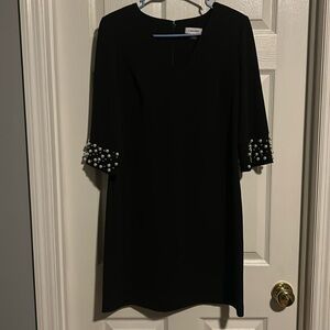 Black Calvin Klein pearl accent dress